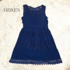 美品 ヒアーズ HERE'S レース ワンピース ノースリーブ 結婚式 2次会のサムネイル