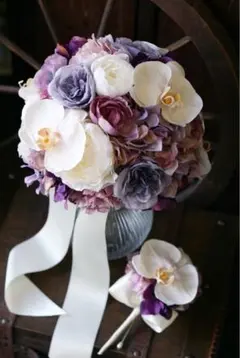 ブーケ、ブートニアの2点セット