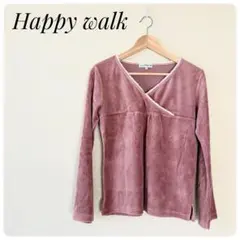 美品‼Happy walk レディース　トップス　ピンク 長袖　カットソー　Мのサムネイル