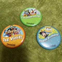 アナハイムディズニーランドリゾート　缶バッジ 3点セット