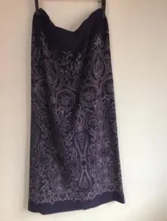 TALBOTS ダークパープル ペイズリー柄 タイトスカート