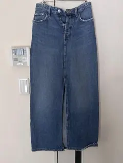 ZARA long denim tight skirt .