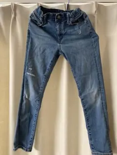 UNIQLO KIDS デニムパンツ 140サイズ　ストレッチパンツ　ダメージ風