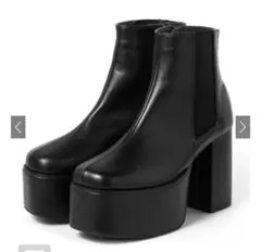 GRL 厚底チャンキーヒールサイドゴアレザーブーツ 25cm