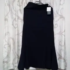 【新品】マーメイドロングスカートＬ フレア裾黒ブラックタイト