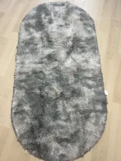 ライトグレー タイダイ ファーラグ 80x160cm