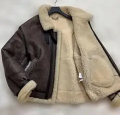 美品 B-3 フライトジャケット ブラウン ムートンレザー Lサイズ