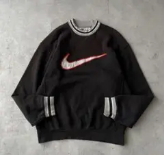 90's NIKE ナイキ スウェット デカロゴ 銀タグ フェード 黒