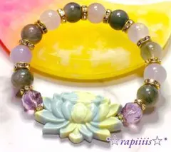 SALE★マカロン マーブル アラシャン 蓮 ガーデンアメジスト パワーストーン