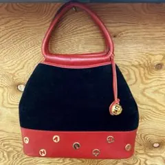 vintage NINA RICCIニナリッチ ベロア×レザー ハンドバッグ