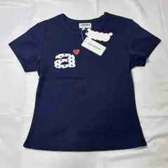 aeae 半袖 Tシャツ ネイビー ドット柄ハート（新品）