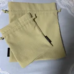 born moment リブデザイン ライムイエローポーチ 2点セット