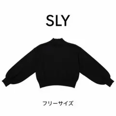 スライ ハイネック ニット オーバーサイズ F 黒　ショート丈　バルーン袖