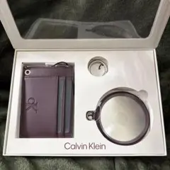 新品 Calvin Klein ギフトセット カードケース ミラー　ワインレッド