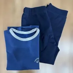 キッズ パジャマ 上下セット ネイビー キャンプ柄