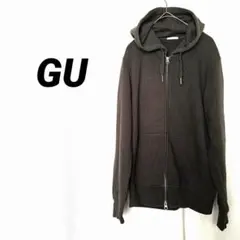 4165K GU ジーユー　ジップアップパーカー　オリーブ・カーキ・緑系　長袖