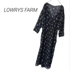 【ローリーズファーム】美品 シアーシャツワンピース 透け感 両ポケット 花柄