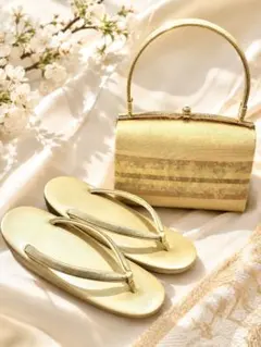 草履バッグセット 金 ゴールド フォーマル 結婚式 礼装用 美品