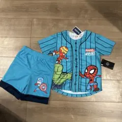 新品未使用品MARVEL HEROES キッズ ベースボールシャツ セットアップ
