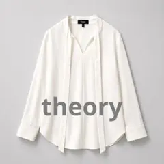 【美品】Theoryボウタイブラウス ウォッシャブル Sサイズ アイボリーのサムネイル