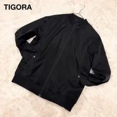 美品 TIGORA ティゴラ ジャンバージャケット アウター 黒 ブラック L