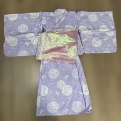 子供浴衣2WAYあじさい　ユニコーン柄 帯付き セパレート浴衣 3点セット