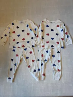 PETIT BATEAUプチバトー トリコロールハートルームウェアパジャ86cm