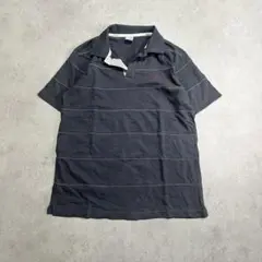 ポロシャツ 半袖 Lサイズ ボーダーステッチ カジュアル シンプル