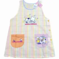 【新品】保育士 キャラクター エプロン タマフレンズ(ピンクチェック)M〜L