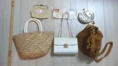 白いバッグと巾着バッグのセット他まとめ6点