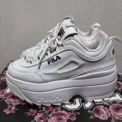 FILA 厚底 スニーカー ディスラプター ウェッジ 白 ダッドスニーカー