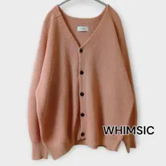 WHIMSIC ワッフルジャガードカーディガン ピンク F ゆったりのサムネイル