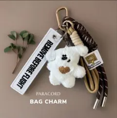 バッグチャーム＊キーチャーム ふわもこくま パラコード フライトタグ