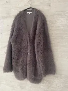 プラステ ファーカーディガン グレー