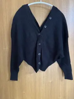 フリーズマート ニット カーディガンブラック 2way ピンク ダスティくすみ