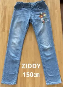 ZIDDY ジーンズ　花柄ししゅう 150㎝