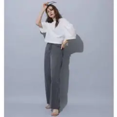 新品タグ付き✨リランドチュール バックファスナー ジャガード ショート丈 トップのサムネイル