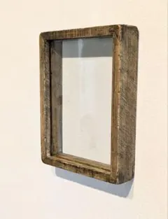 木製フォトフレーム　アンティーク　L判　古材風　両面タイプ