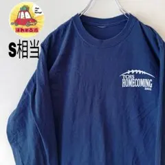 USA古着 ロンT　ロングTシャツ　S相当　ネイビー