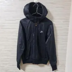 【L】NIKE 裏ボア ジップアップ ジャケット ジャンパー 刺繍ロゴ 黒