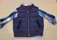 GAPダウンベスト・BREEZEチェックシャツ　セット売り　90サイズ