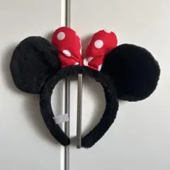 ミニーマウス カチューシャ 赤い水玉