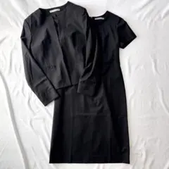 美品 セオリーリュクス ワンピース ジャケット セット 2ピース ブラック 40