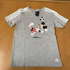 adidas ミッキー サッカーTシャツ グレー　140センチ
