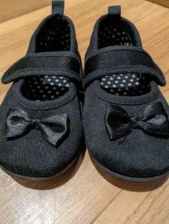 黒 リボン付き フォーマルシューズ　16センチ