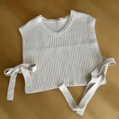 サイドりぼん　　ベスト　アイボリー　Mサイズ