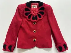 赤　テーラードジャケット　ビンテージ　個性的　オシャレ
