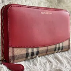 【激レア 美品】バーバリー　ジッピーウォレット　ノバチェック　シャドーホース