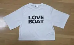LOVE BOAT ラブボート ロゴプリント 半袖Tシャツ ホワイトクロップド丈のサムネイル
