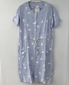 マタニティ ルームワンピース シロクマ柄 授乳口付き M-L 定価3,069円